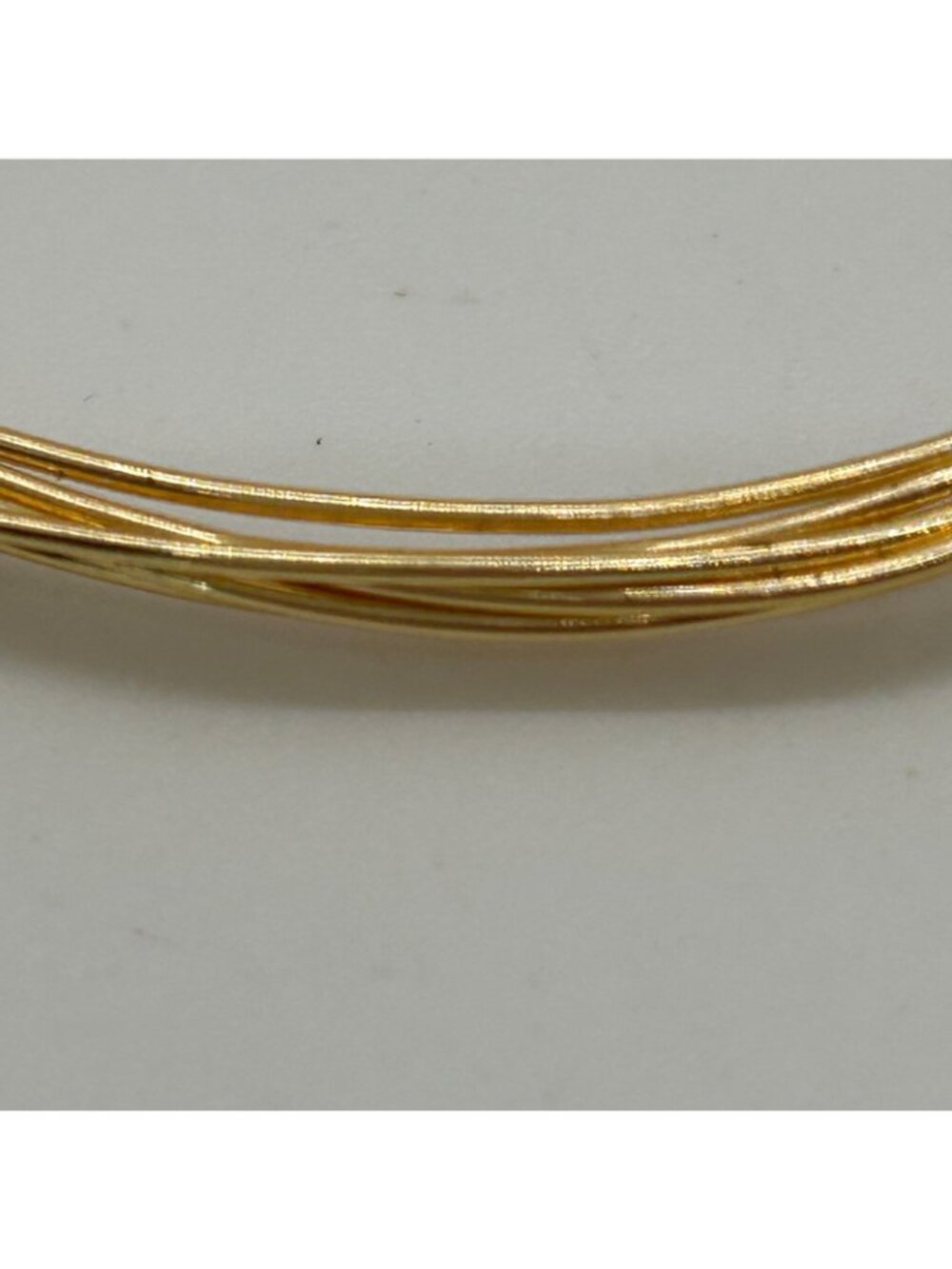 Bohemian Faux Turquoise Gold Tone Wire Wrap Bangle Bracelet Stackable Handmade - Picture 5 of 11